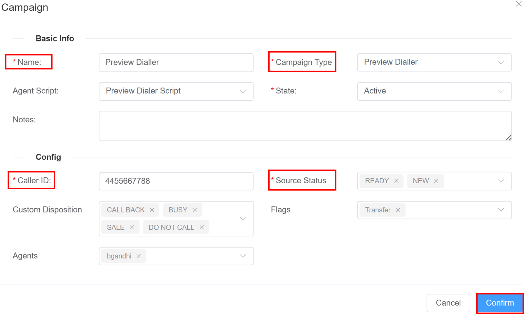Preview Dialer Campaign Setup